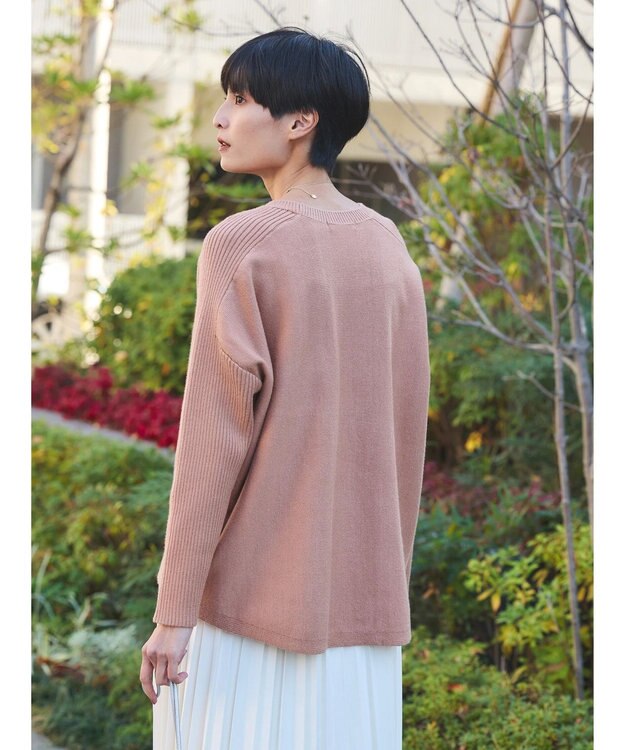 AMERICAN HOLIC バイパチ袖リブラグランニットプルオーバー Pink Beige