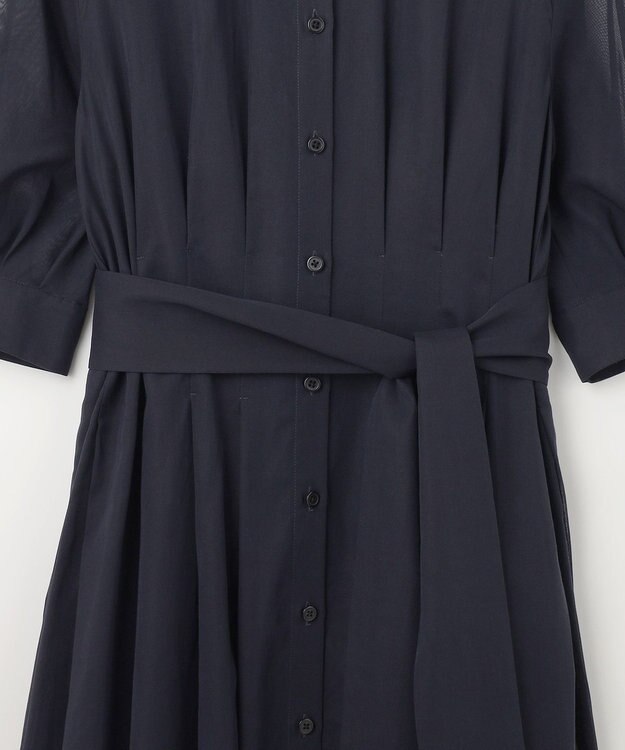 自由区 S 【洗える】シアー ドレス ネイビー