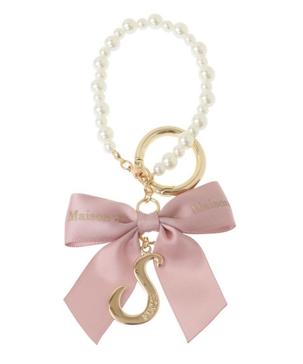 Maison de FLEUR イニシャルリボンパールチャーム S