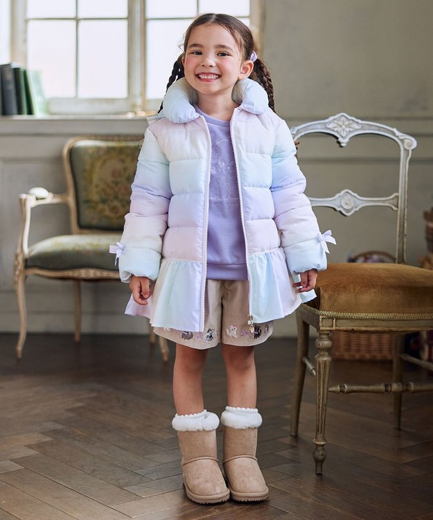 ANY KIDS ネコ刺繍 コーデュロイ ショートパンツ ベージュ