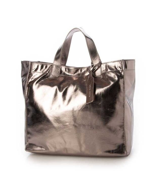 UNBILLION cachecache ソフトメタリックショッパートート ダークシルバー