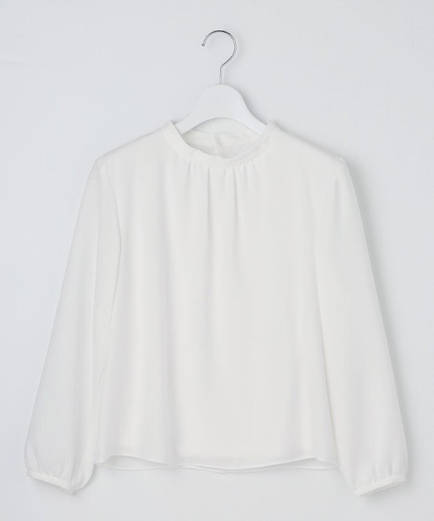 J.PRESS LADIES S プルエラ フリルネック カットソー ホワイト系