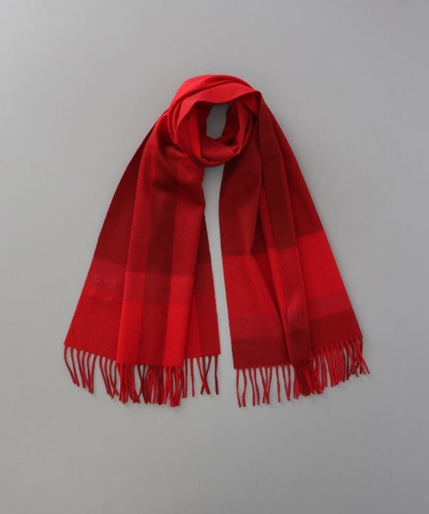 AURORA 【 LANVIN en Bleu （ランバン オン ブルー）】カシミヤチェックセミストール レッド