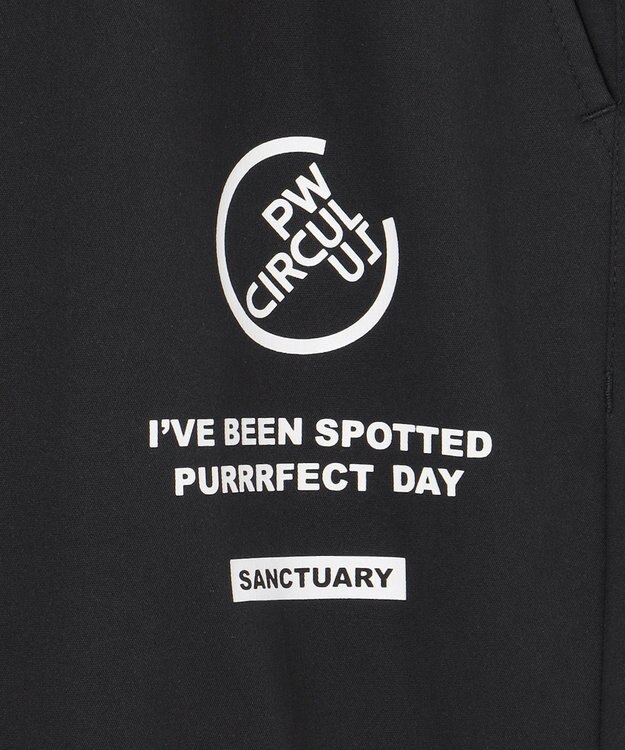 PW CIRCULUS 【MEN】【洗える/ストレッチ】ヘムスピンドル ワイド パンツ ブラック系