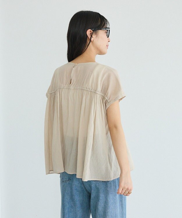 CRAFT STANDARD BOUTIQUE ヴィンテージボイルギャザーブラウス Light Beige