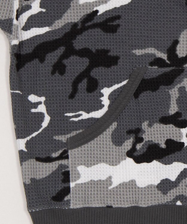 WEGO 【ユニセックス着用ITEM】ワッフルグラフィックカットZIPパーカー 柄1