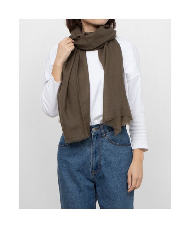 UNBILLION カシュネ cache nez / ウール綾織タイニーストール ブラウン