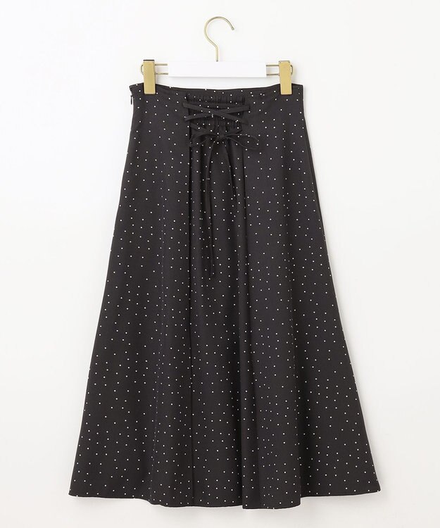 ANY SIS S 【低身長企画】レースアップナローフレア スカート 白黒ドット