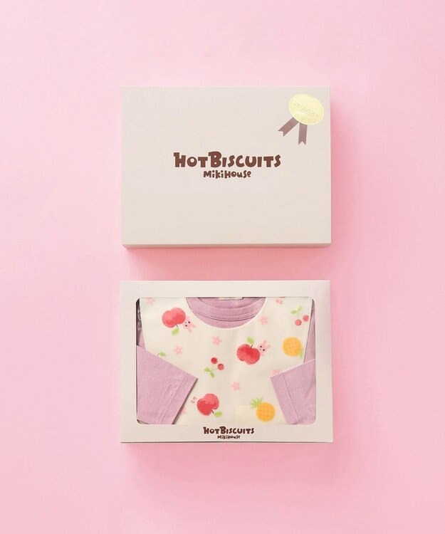 MIKI HOUSE HOT BISCUITS 長袖Tシャツ＆お食事スタイセット【BOX付き】 赤
