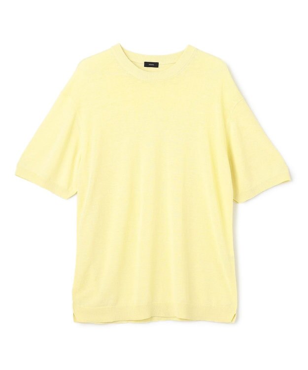 JOSEPH HOMME リネンナイロンプレーン　半袖クルーネックニット イエロー系