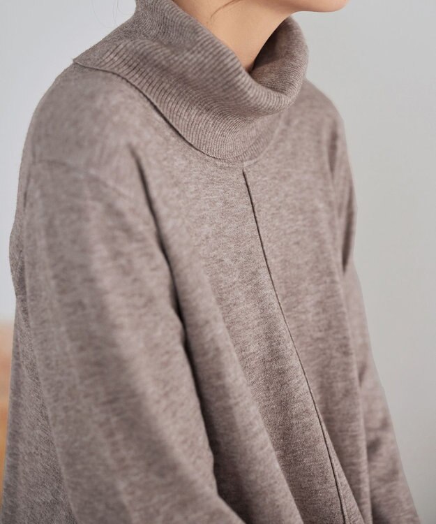 Tiaclasse まろやかタートルニットチュニック ベージュ