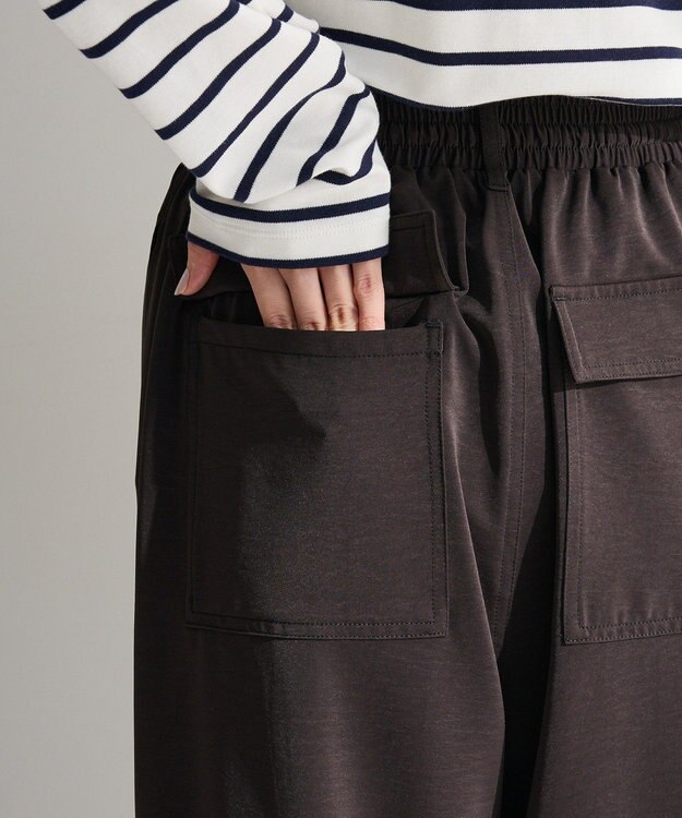 Green Parks サテンコクーンパンツ Black