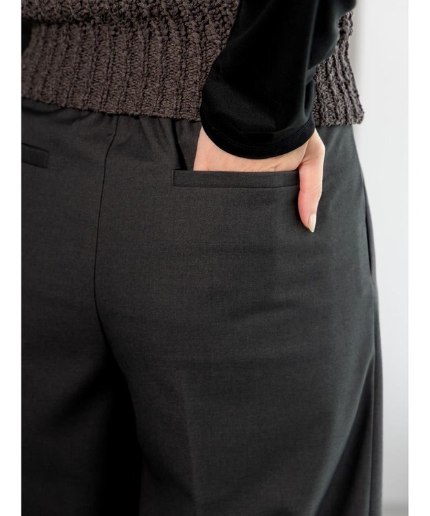 Te chichi パターンアソートワイドクロップトパンツ チャコールグレー