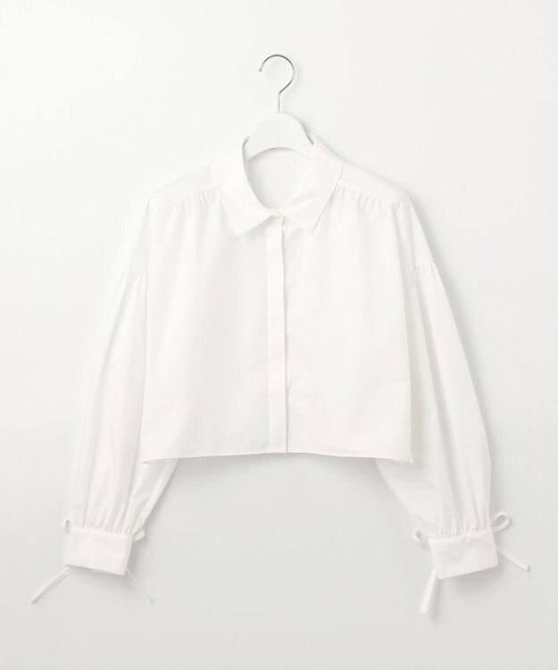 Feroux 【ONWARD CROSSET MAG掲載・2WAY】リボンクロップド シャツ ホワイト系