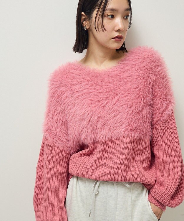 Green Parks ・Ｐｅｔｉｔ　Ｆｌｅｕｒ　シャギーキリカエニット Pink