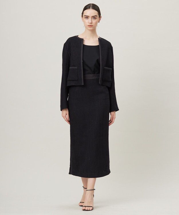 ICB 【洗える】 スーペリアジャージー Uネック半袖プルオーバー ブラック系