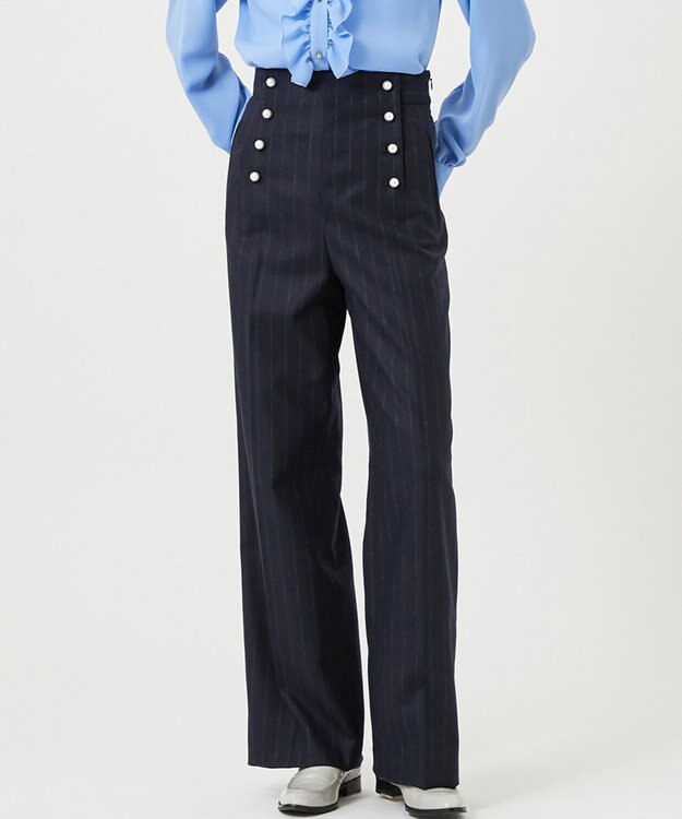 BEIGE， MARCEAU / ストライプパンツ Navy × White Line