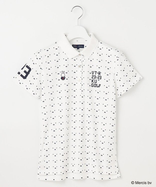 23区GOLF 【WOMEN】【吸水速乾/UVカット】ミッフィーフェイスポロシャツ ホワイト系5