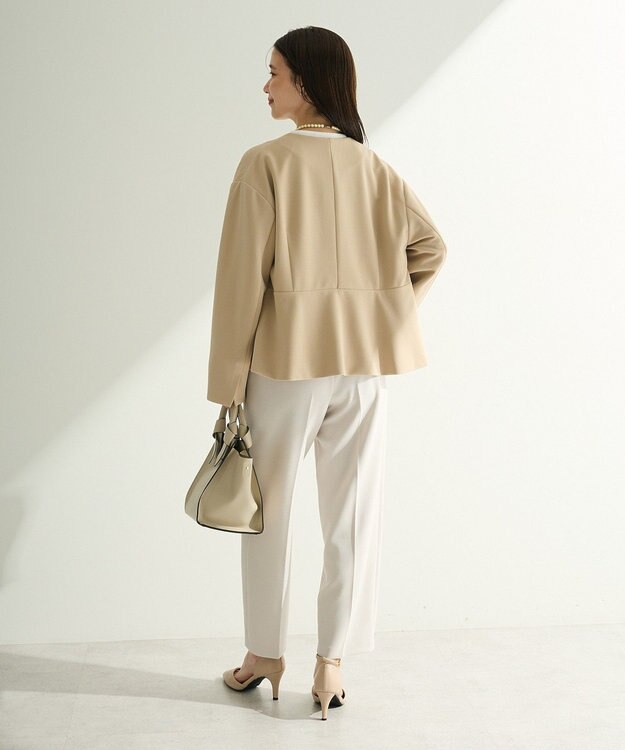 Green Parks Ｏ．洗えてストレッチ　ノーカラージャケット Light Beige