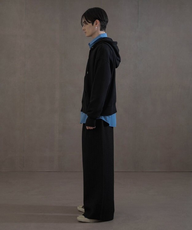 WEGO ショートダブルZIPパーカー ブラック