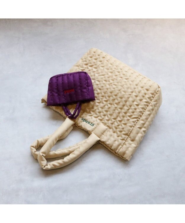 UNBILLION カシュカシュ cachecache / ビッグキルト刺繍親子トートバッグ ベージュ