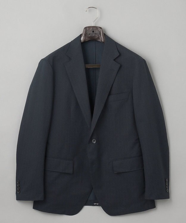 GOTAIRIKU 圧倒的清涼感・８つの夏機能【接触冷感/通気性/軽量/撥水…等】クールドッツ セットアップジャケット_ヘリンボーンプリント（25年モデル） ネイビー_ヘリンボーン柄