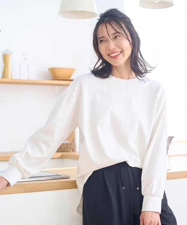 ANY L 【洗濯機可・UVケア】ビューティベーシックロングＴシャツ オフ