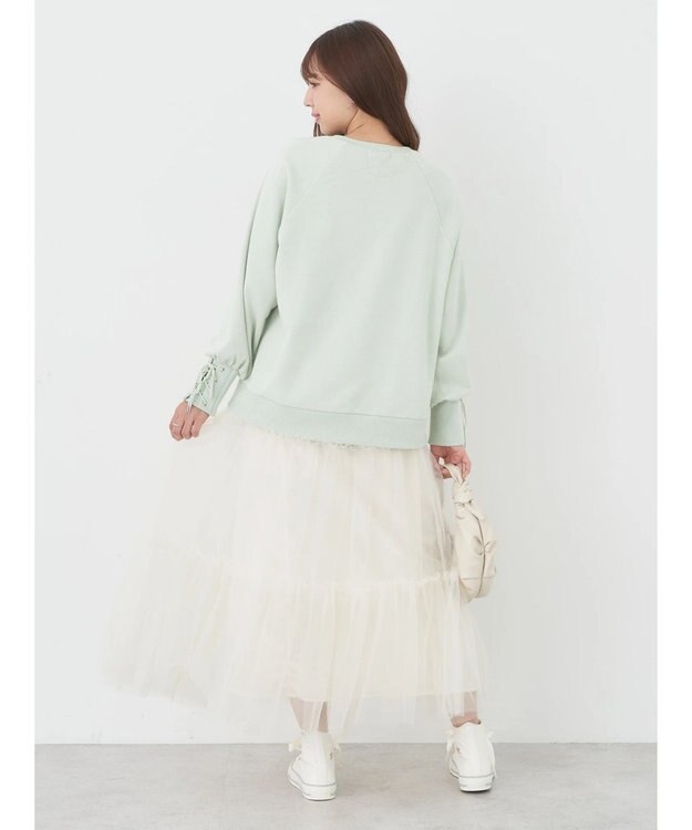 earth music&ecology 袖レースアップウラケプルオーバー Mint