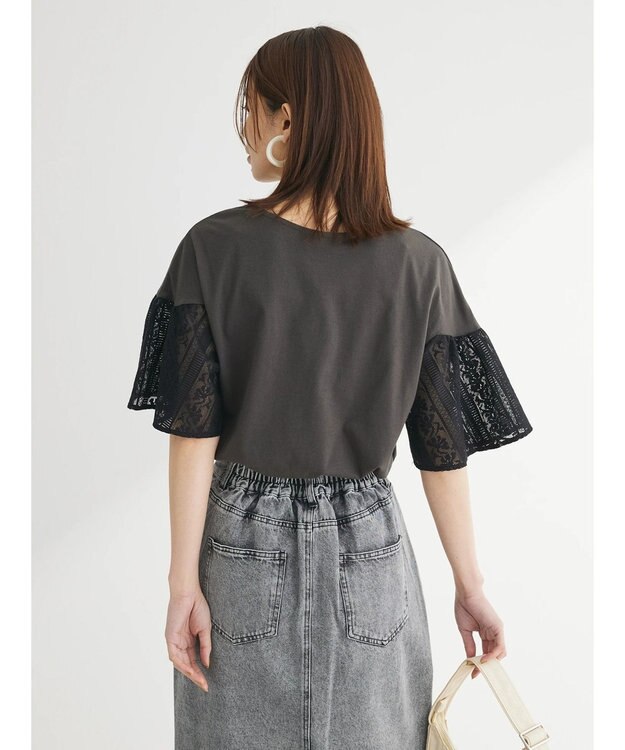 Green Parks ・ＳＵＧＡＲ　ＳＰＯＯＮ　レースフリルプルオーバー Charcoal Gray