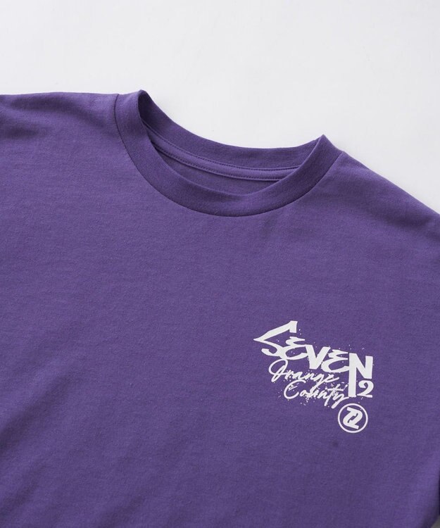 OP／FILA 【SEVEN2】バックプリントデザイン半袖Tシャツ パープル