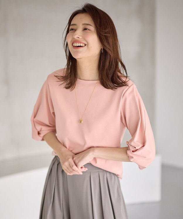 ANY 【WEB限定】シルケットスムース ツイストリーブプルオーバー ピンク