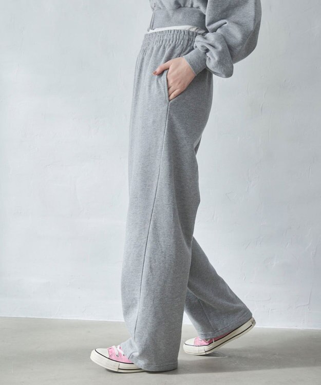 WEGO 【ウエストゴム/XSSMサイズ展開】スウェットワイドパンツ グレーその他