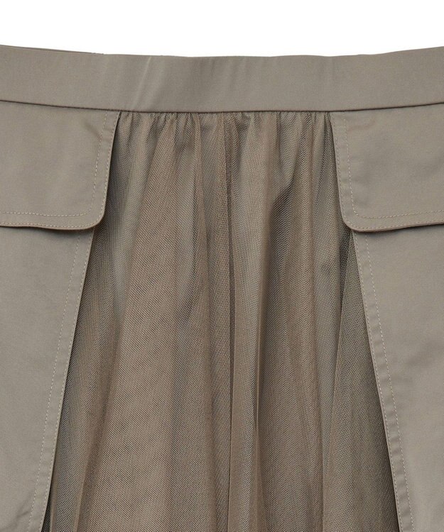 Green Parks ・ｆｕｒｒｙ　ｒａｔｅ　チュールワークポケットスカート Mocha