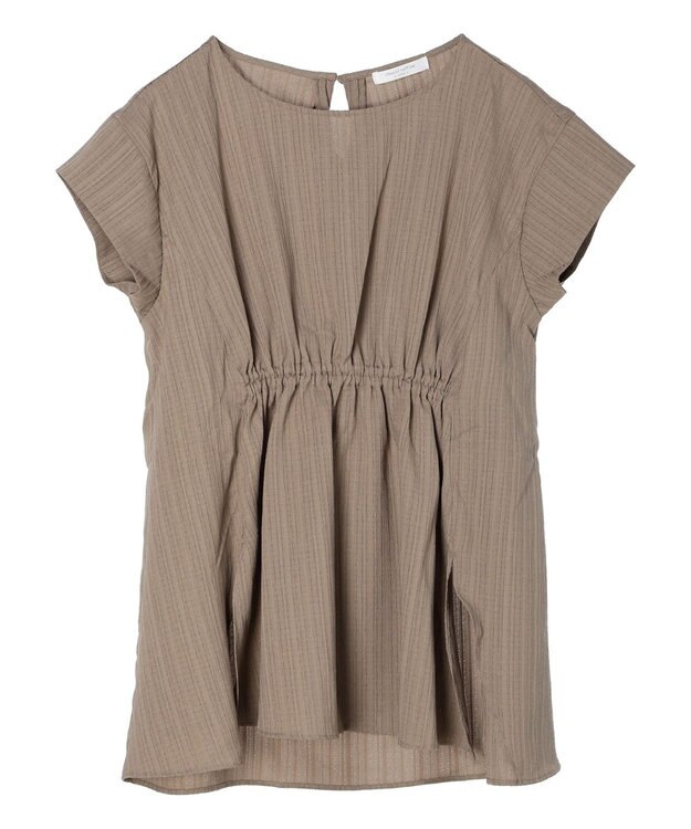 Green Parks 変形ストライプジャガードチュニック Mocha