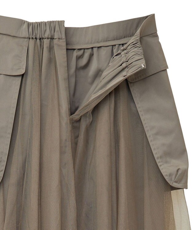 Green Parks ・ｆｕｒｒｙ　ｒａｔｅ　チュールワークポケットスカート Mocha