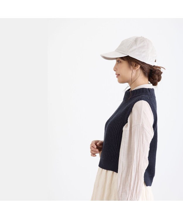 ATRENA 光電子糸ベロアキルティングキャップ グレージュ