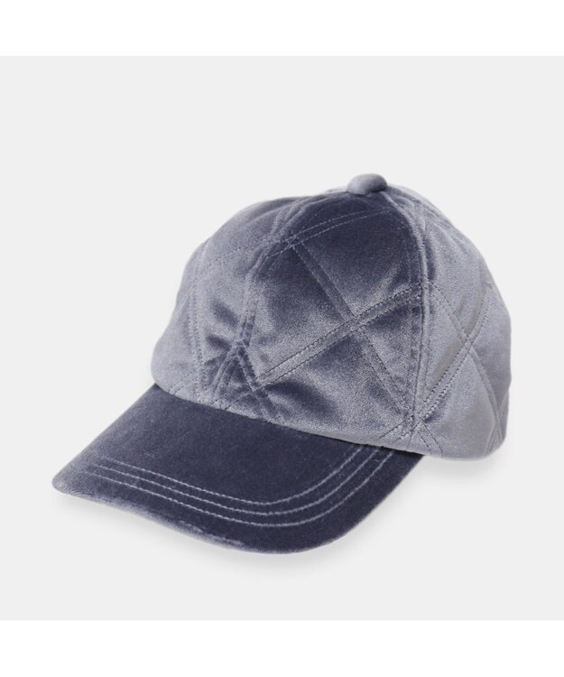 ATRENA 光電子糸ベロアキルティングキャップ ブルーグレー