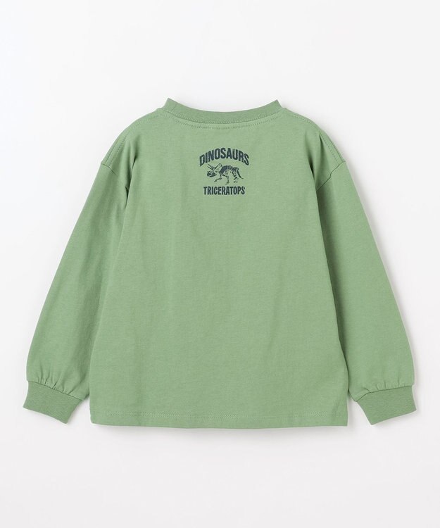 ANY KIDS 恐竜プリント 長袖Tシャツ カーキ