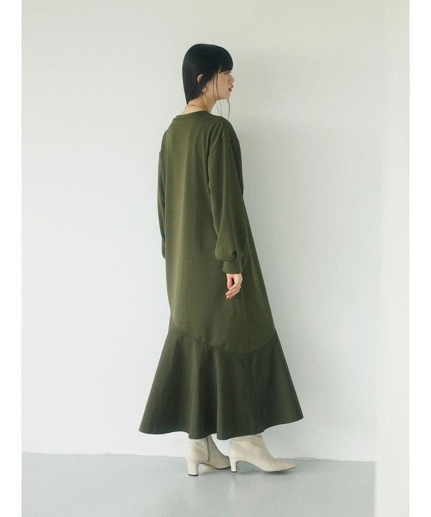 Green Parks armonia．布帛切り替えポンチワンピース Khaki