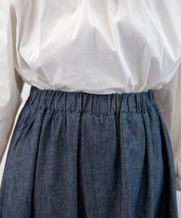 caqu gather skirt ゆったりシルエットデニムスカート rinse