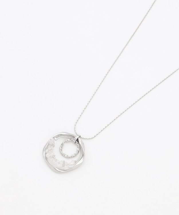 J.PRESS LADIES ３連リングネックレス シルバー系