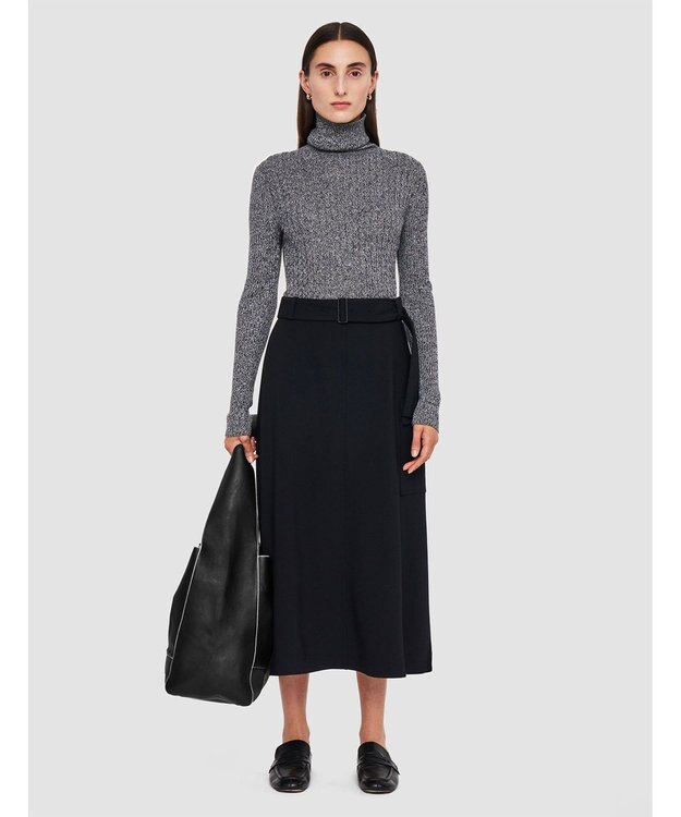 JOSEPH フルイドツイル　ユーティリティスカート Black