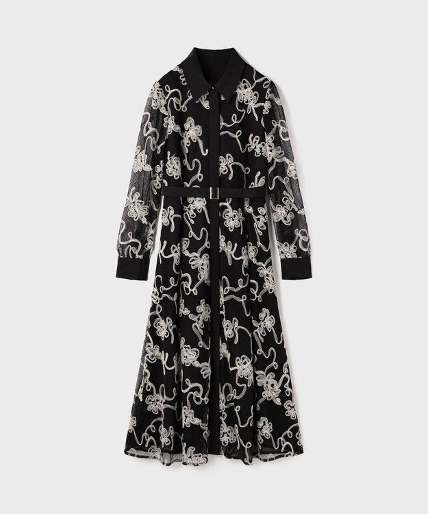 GRACE CONTINENTAL チュールコードレースワンピース ブラック