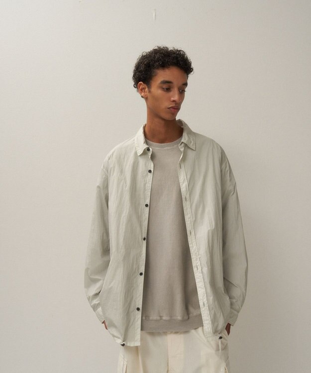 ATON HAND DYED NYLON | シャツジャケット - UNISEX GRAY