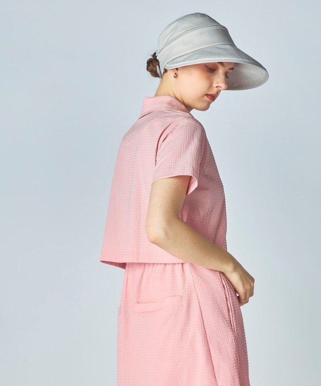 FILA GOLF／marie claire 【marie claire SPORT】 シアサッカーワンピース ピンク