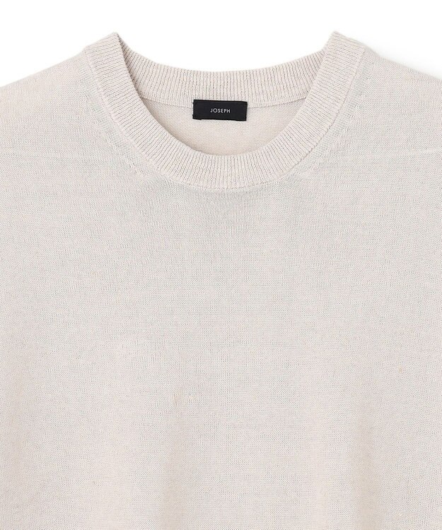 JOSEPH HOMME リネンナイロンプレーン　半袖クルーネックニット ホワイト系