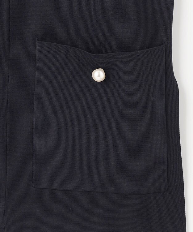 UNFILO 【軽量/ストレッチ/シワになりにくい】ミラノリブ ハーフジレ ネイビー