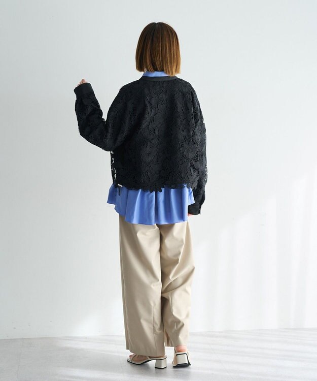 YECCA VECCA ペプラムギャザーシャツ Blue