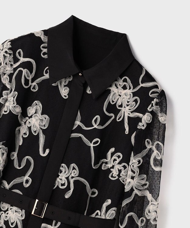 GRACE CONTINENTAL チュールコードレースワンピース ブラック