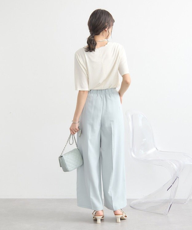 earth music&ecology リブメローショートスリーブプルオーバー Ivory